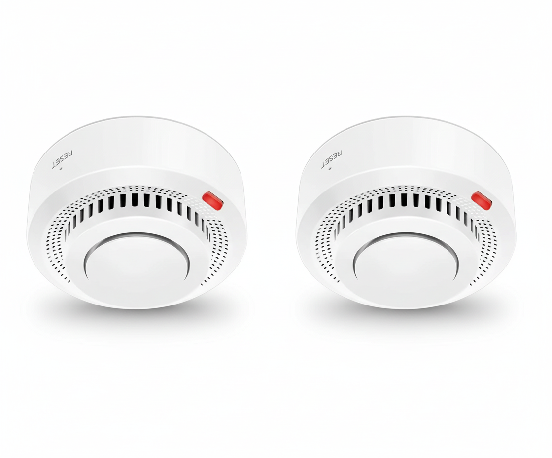 kit 2 pz Sensore rilevatore Fumo WiFi Tuya Smart con sirena integrata 85 dB e batterie incluse in omaggio (Copia)
