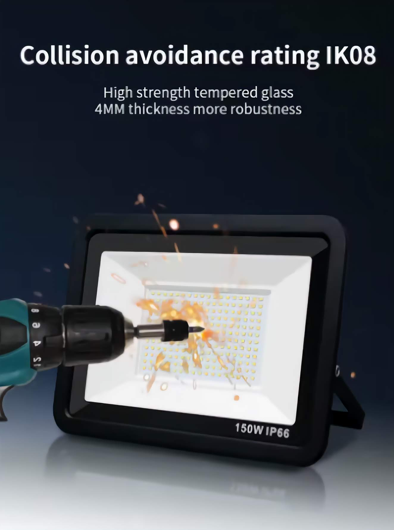 faro led 100 watt per esterno illuminazione  resistente 