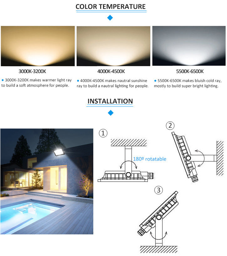 X Faro Proiettore led 50w da esterno waterproof
