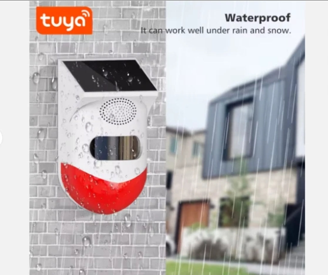 sensore di movimento per esterno wifi tuya smart home con sirena e batteria ricaricabile solare 